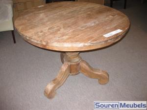 Ronde teak tafel oud hout